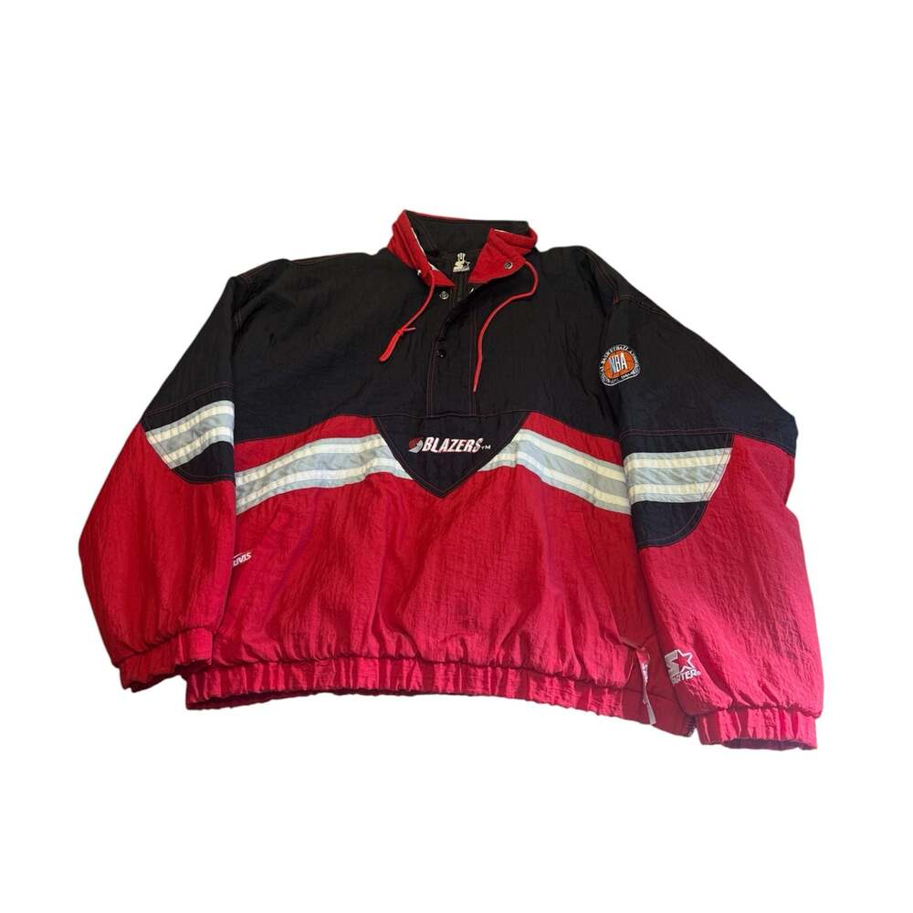 Vintage 90s Portland Trail Blazers NBA Starter Quarter Zip Pullover Jacket